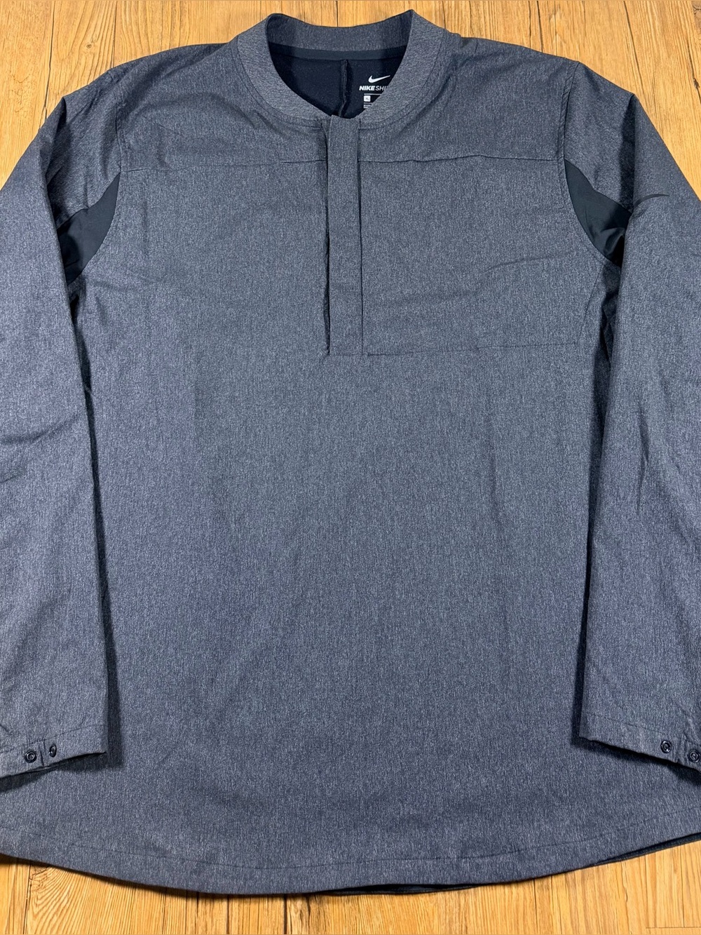 Nike Shield Men’s XL Golf Jacket Gray Black Half Zip Water Resistant Pullover